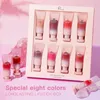 Lip Gloss 8 PCS Clear Moisturizer Tint 영양가있는 액체 립스틱 세트 수화 기본 브랜드 Kawaii 메이크업 화장품