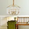 Pendant Lamps American Vintage Wrought Iron Lamp E14 LED Gold Lights For Living Room Bed Dining Study Office El