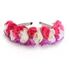Decorative Flowers 6 Colors High Quality Many Rose Flower Hair Garland Crown Headband Floral Wreath Bridal Accessories