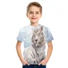 Men's T Shirts Summer Fashion Animal Tiger 3D Printing T-Shirt Boy Cool Short Sleeve Top