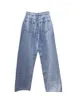 Kvinnors jeans höst kvinnor y2k hög midja bred ben mode baggy kvinna lös denim capris last byxor jean flicka byxor 2023