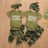 Pyjama né bébé fille garçon vêtements maman énonciations haut imprimé t-shirt Camouflage pantalon chapeaux barboteuse tenue ensemble 230217