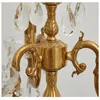 طاولة مصابيح Art Deco Copper Dining Room Crystal Lamp Abajur Angel LED Candle Holder Wedding Candlestick Living Desken