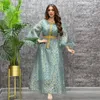 Vêtements ethniques Dubaï Diamants Abaya Plume Caftan Hiver Automne Robe Musulmane Femmes Lâche Robe De Soirée Eid Islamique Jalabiya Robe Arabe