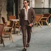Men's Suits & Blazers Brown Smart Casual Stripe Wedding Groom Wear Blazer Custom Made Handsome Party Business Office Work Prom Dre