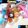 Anime manga 4 ontwerpt cartoon demon slayer nezuko pvc 3d keychain dubbele zijde figuur hanger agatsuma zenitsu sleutelhanger druppel dhapk