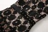 캐주얼 드레스 유럽과 미국 여성 의류 2023 봄 새로운 라운드 넥 반팔 수용성 꽃 패션 드레스