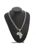 Hänge halsband mode micro pave crystals africa map choker halsband för kvinnor män hip hop accessoarer smycken kubansk kedjependant