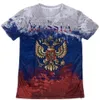 Herr t-shirts mode Ryssland har 3D-tryck t-shirts sommar runda nacke ryska flagga kort ärmkläder streetwear överdimensionerade toppar 230217