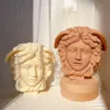 Candles Medusa Bust Candle Mold Greek Sculpture Body Face Snake Hair Figure Wax Silicone Mould 230217