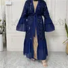 Ethnic Clothing Islamic Women Caftan Moroccan Gowns Djelaba Open Abaya Dubai Kimono Turkish Cardigan Ramadan Eid Muslim Hijab Dresses