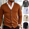 Men's Sweaters Cardigan Sweater Trendy Warm Slim Fit Coat Comfy V Neck For Daily Wear