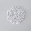 Tea Trays 100% cotton round handmade Crochet cup mat beige or White color crochet doiles 11CM dia 4.3 inch Placemat