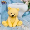 Candles 3D Sitting Bear Silicone Mold For Handmade Candle Soap Aromatherapy Making Mould DIY Decoration Crafts Form Baking Cake Tools 230217