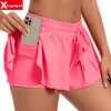 Kvinnors shorts Hög midja stretch Athletic Workout Active Fitness Volleyball 2 I 1 Running Double Lay Sports 230216