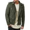 Men's Jackets Zipper Suede Inclined Jacket Big Lapel Leather Coat Outdoor Casual Thick Warm Windproof 230217