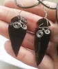 Anhänger Halsketten Punk Stil Männlich Rock Raw Schwarz Obsidian Anhänger Charme Männer Schmuck Pfeilspitze Healing Punkt Raue Naturstein