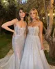 Party Dresses Sevintage Shiny Sequined Wedding Dresses Spaghetti Straps Sweetheart Beach Bridal Dress A-Line Mermaid Bridal Gowns 230217