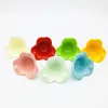 Bowls Ceramic Bowl Mini Dish Sauce Tray Colorful Bol Flower Shape Kids Soup Boat Dessert Small Plate Porcelain 4Pcs/Set