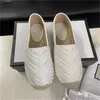 Luxe Casual Femmes Chaussures Espadrilles D'été En Cuir De Vachette Designers Dames Plat Plage Demi Pantoufles Mode Femme Mocassins Pêcheur Toile Chaussure ggs''gg diapositives