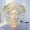 Candles Medusa Bust Candle Mold Greek Sculpture Body Face Snake Hair Figure Wax Silicone Mould 230217