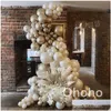 Décoration de fête Crème Beige Ballon Guirlande Kit Sable Blanc Mariage Joyeux Anniversaire Or Ballom Arch Globos Baby Shower Decorparty Dr Dhtzb