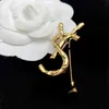 Bamboo Texture Brooch Designer Letter Brooch Pins Luxury L Fashion High Quality Jewelry Women Men Unisex Gold Broochs D2110264HL