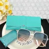 charme designer bleu blanc dégradé lunettes de soleil de haute qualité pour les femmes lettre vintage lunettes de soleil tempérament carré frais accessoires de mode