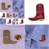 Acessórios para desenho animado Dolly Parton Pino de esmalte de bota de cowboy Eu sempre vou te amar Jolene Casaco de muitas cores Western Cowgirl Country Mu Dhhon