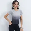 Kadın Tişörtleri 2023 Yaz Giysileri Kısa Kollu T-Shirt Kızlar Spor Kadın Tayt Seksi Kadın Giysileri Spor Fitness Mahsul Top