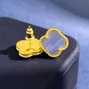 Designer oorbellen van Clover Stud Flower Bracelet Luxe ketting Dames mode -oordingen sieraden metaal vrouwen oorrang Kyhg