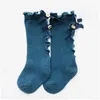 Kids Socks Baby Girls Ruffle Stockings Bowknots Buttons 100 Cotton Frills Edge Knees Sock Solid 10 Colors Stocking 08T Drop Delivery Dhtcj