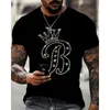 Herr t-shirts herr kvalitet mode casual streetwear kort ärm leopard borr män kläder tee toppar o-hals tshirt y2k 230217