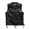 Herenvesten Liminous Motorcycle Real Waistcoat Vegetable Bruid Windresistente Echte lederen jas Zwart Bruin Bruin Cowhide Vest 230217