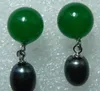 Stud Earrings 5 Colors Wholesale Blue/purple/green/light Green/red Jade And Water Drop Black Shell Pearl 5.29