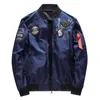 Mens Jackets Male Bomber Men Army Military Pilot Badge Embroidery Baseball Double Sided Motorcycle Coat Big Size 5XL 6XL 230216