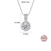 Luxury Moissanite Diamond V-Letter Round S925 Silver Pendant Necklace Jewelry European Women Box Chain Classic Necklace for Women Wedding Valentine's Day Gift SPC