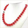 Chains 8/10mm Round Red Jades Chalcedony Necklace Natural Stone Reticular Clasp Accessory Neckwear Women Girls Jewelry Making Design