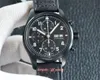 ZF Watch 7750 Zamanlama Hareketi Saatleri 3777 Pilot Serisi 43-15mm Tarih Haftası Cowhide Strap Su geçirmez Aydınlık