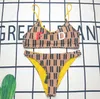 Tasarımcı Kadın Bikini İki Parçalı Tankini Harfli Mayolar Kristal Yaz Yoga kıyafetleri Plaj Lüks Banyo Takımları
