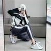 Women's Pants Women Trousers Drawstring Patchwork Unisex Friends Baggy Korean Style Simple Fashion Soft Vintage Sweatpant