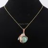 Pendant Necklaces RONGZUAN Natural Aventurine Stone Round Ball Bead Dragon Claw Crystal Reiki Chakra Necklace 18" Chain Jewelry TN3101