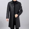 Herren Jacken PU Leder Kaschmir Mäntel Winter Casual Lange Dicke Fleece Warme Faux Jacke Mantel s 230217