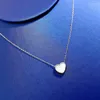 Ketens S925 Silver ketting dames eenvoudige temperamentketen hartvormige hangkraag