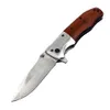 Promozione MDA51 Coltello pieghevole Flipper assistito 440C Lama a punto di caduta in raso Manico in legno Campeggio esterno Escursionismo Sopravvivenza Coltelli tattici