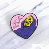 Cartoon Accessories Live Laugh Love Enamel Pin Heart Shape Skeleton Badge Brooch Lapel For Denim Jeans Shirt Bag Gothic Jewelry Gift Dh8Fl