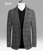 Abiti da uomo marca uomini blazer primaverili a autunno piccolo abito business outwear stampato a quadri slim blazer warm cappotto più stili