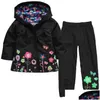 Giyim Setleri Kız Bebek Kid Su Geçirmez Yağmurluk Kapşonlu Ceketli Ceket Dış Giyim Hoodies Çocuklar Giysileri Rüzgarlık Set Damlası Teslimat Ki Dhgyn