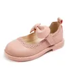 First Walkers Spring Autumn Children Babknot Bowknot Princess Leather Shoes for Kids 230217