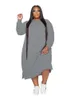 Plus Size Kleider Damen Kleidung Langarm Casual Pullover Hoodies Kleid 5XL Lose Midi Großhandel Bulk Drop